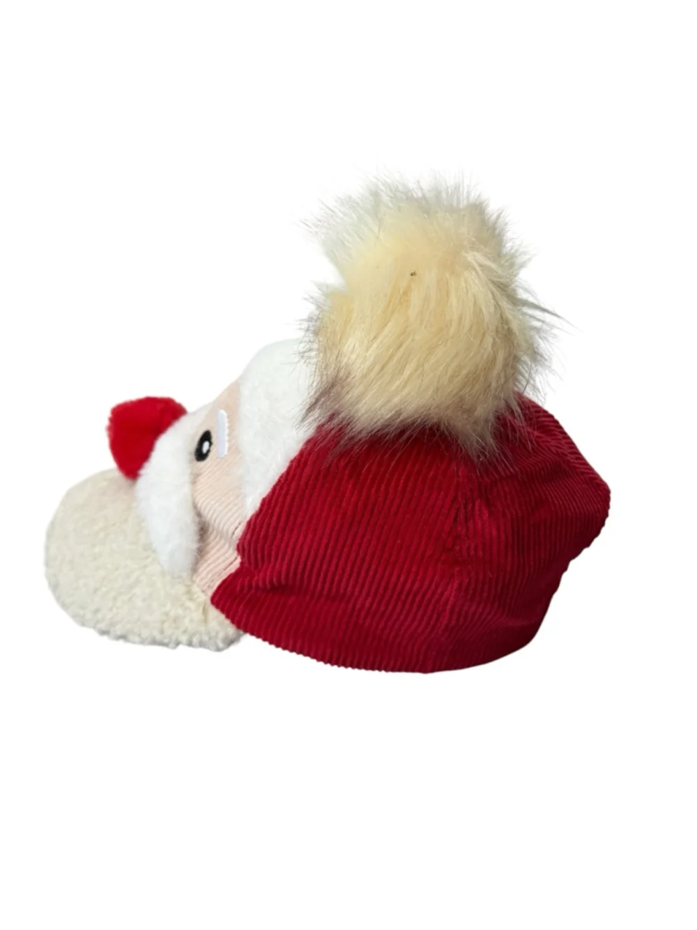 Funny Santa Hat Plush Beard Face Christmas Holiday Novelty Cap Adjustable